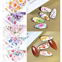 Fall Nail Art Stickers Nail Foils Art Decals Flowers Maple Leaf Nail Design Supplies Nail Foil Transfer Sticker Acrylic Nails Su