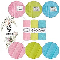 Yiclick Exfoliating Washcloth Towel [3 Pack], Japanese Nylon Exfoliating Bath Wash Cloth for Body Exfoliation, Korean Back Scrubber Washer for Shower, Body Scrub Rag Brush Loofah Exfoliator