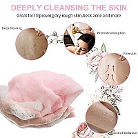 Yiclick Exfoliating Washcloth Towel [3 Pack], Japanese Nylon Exfoliating Bath Wash Cloth for Body Exfoliation, Korean Back Scrubber Washer for Shower, Body Scrub Rag Brush Loofah Exfoliator