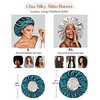 Yanibest Satin Bonnet For Sleeping Hair Bonnets For Women And Men Double Layer Ajustable Silky Bonnet For Curly Braids Hair