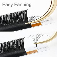 NAGARAKU Easy Fan Eyelash Extensions Volume Lash 0.07 D curl 14mm Rapid Blooming Faux Mink Cluster For Beginners Soft Professional Lash Supplies