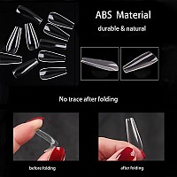 500Pcs Coffin Nail Tips Full Cover Clear Nails For Acrylic Ballerina False Nail Tips 10 Sizes