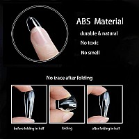 500Pcs Oval Nail Tips For Acrylic Clear Fake Nails Full Cover 10 Sizes