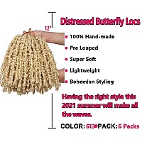 Beverlee Butterfly Locs Crochet Hair 6 Packs 12 Inch Bob Crochet Hair Pre Looped Short Blonde Butterfly Locs Crochet Braids Hair