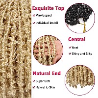 Beverlee Butterfly Locs Crochet Hair 6 Packs 12 Inch Bob Crochet Hair Pre Looped Short Blonde Butterfly Locs Crochet Braids Hair