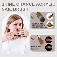 Shine Chance Acrylic Nail Brush Size 10 100 Real Kolinsky Art Nail Brush For Acrylic Powder Application Handmade Women Manicu