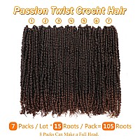 Karida Passion Twist Hair 24 Inch 7 Packs Passion Twist Crochet Hair Pre Looped Pre Twisted Passion Twist Curly Crochet Hair F