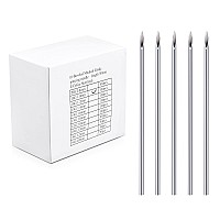 Jiesibao 100Pcs 18G Piercing Needles Stainless Steel Sterile Disposable Ear Nose Navel Nipple Lip Piercing Needles