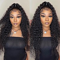 Curly Lace Front Wig Human Hair 13X4 Hd Lace Front Wigs Human Hair Pre Plucked With Baby Hair 180 Density Brazilian Wet And Wav