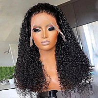 Curly Lace Front Wig Human Hair 13X4 Hd Lace Front Wigs Human Hair Pre Plucked With Baby Hair 180 Density Brazilian Wet And Wav