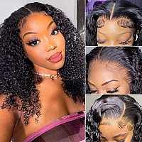 Curly Lace Front Wig Human Hair 13X4 Hd Lace Front Wigs Human Hair Pre Plucked With Baby Hair 180 Density Brazilian Wet And Wav