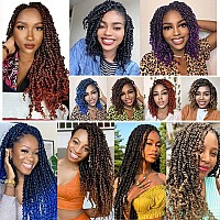 Umylar Passion Twist Hair 10 Inch 8 Packs Pre-twisted Passion Twist Crochet Hair For Black Women Pre-looped Short Passion Twist Bohemian Braids Synthetic Crochet Hair Extension(10 Inch (Pack of 8), 4#)