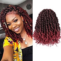 Umylar Passion Twist Hair 10 Inch 8 Packs Pre-twisted Passion Twist Crochet Hair For Women Pre-looped Short Passion Twist Bohemian Braids Synthetic Crochet Hair Extension(10 Inch (Pack of 8), 1B/Bug#)