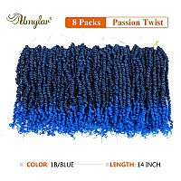 Umylar Pretwisted Passion Twist Crochet Hair 14 Inch 8 Packs Prelooped Passion Twists Crochet Hair Short Passion Twist Bohemia