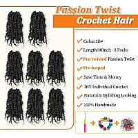 Passion Twist Crochet Hair 10 Inch 8 Packs Pretwisted Passion Twist Crochet Hair Prelooped Short Passion Twist Hair Bohemian S