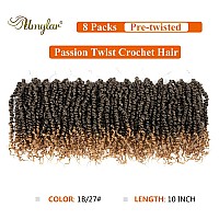 Umylar Passion Twist Crochet Hair 10 Inch 8 Packs Pretwisted Passion Twist Crochet Hair For Women Prelooped Short Passion Twis