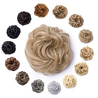 Hairro Messy Hair Bun Hair Piece For Women Scrunchy Synthetic Hair Updo Wavy Scrunchies Elastic Donut Thick Stretchy Bridal Chig