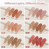 Gaoy Sheer Nude Nail Polish Set 6 Neutral Skin Tone U V Gel Polish Colors For Nail Art Home Diy Manicure Kit