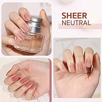 Gaoy Sheer Nude Nail Polish Set 6 Neutral Skin Tone U V Gel Polish Colors For Nail Art Home Diy Manicure Kit