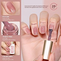 Gaoy Sheer Nude Nail Polish Set 6 Neutral Skin Tone U V Gel Polish Colors For Nail Art Home Diy Manicure Kit