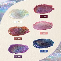 Gaoy Rainbow Glitter Cat Eye Gel Nail Polish Set 6 Holographic Sparkle Colors Gel Nail Kit For Nail Art Diy Manicure And Pedicu