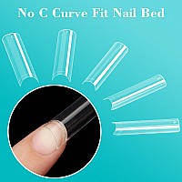 Lionvison No C Curve Square Nail Tips For Acrylic Nails Professional Xxl 12 Sizes Tapered Square Nail Tips French Half Cover Ex