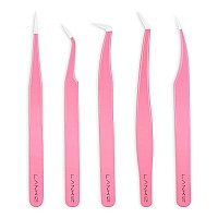 Lankiz Eyelash Extension Tweezers Set 5 Pcs For Volume Lash