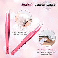 Lankiz Eyelash Extension Tweezers Set 5 Pcs For Volume Lash