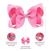 Deeka 16 Pcs 4 Handmade Hair Bow Grosgrain Ribbon Solid Color Hair Bow Alligator Clips Hair Accessories For Little Teen Toddle