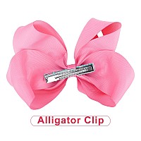 Deeka 16 Pcs 4 Handmade Hair Bow Grosgrain Ribbon Solid Color Hair Bow Alligator Clips Hair Accessories For Little Teen Toddle