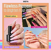 Mefa 35 Pcs Gel Nail Polish Set 32 Colors Spring Collection Gel Nail Polish Kit With Base Coat No Wipe Glossymatte Top Coat Pi