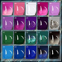 Mefa Color Changing Gel Nail Polish Kit 23 Pcs 20 Colors Glitter Ombre Pink Dark Blue Black Green Purple Temperature Mood Chang