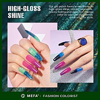 Mefa Color Changing Gel Nail Polish Kit 23 Pcs 20 Colors Glitter Ombre Pink Dark Blue Black Green Purple Temperature Mood Chang