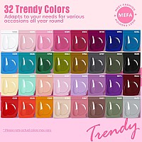 Mefa 32 Colors Gel Nail Polish Kit With U V Light 54 Pcs Nude Pink Popular Gel Nail Polish Starters Set With Matteglossy Base