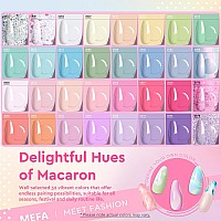 Mefa 35 Pcs Pastel Gel Nail Polish Set 32 Colors Spring Collection Gel Nail Polish Kit With Base Coat No Wipe Glossymatte Top