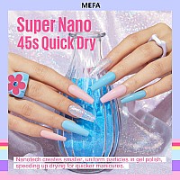 Mefa 35 Pcs Pastel Gel Nail Polish Set 32 Colors Spring Collection Gel Nail Polish Kit With Base Coat No Wipe Glossymatte Top