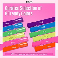 Mefa Neon Gel Nail Polish Set 6 Colors Summer Neon Green Lime Yellow Pink Navy Blue Purple Orange Bright Vibrant Pride Month So