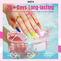 Mefa Neon Gel Nail Polish Set 6 Colors Summer Neon Green Lime Yellow Pink Navy Blue Purple Orange Bright Vibrant Pride Month So