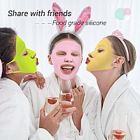 5 Pieces Reusable Silicone Facial Mask Facial Mask Cover Silicone Skin Mask Reusable Moisturizing Face Silicone Face Wrap for Sheet Prevent Evaporation Masks Face Care Tool (Chic Colors)