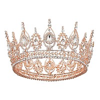 Sweetv Royal Queen Crown Wedding Tiara For Bride Rhinestone Tiaras And Crowns For Women Costume Headpiece For Birthday Cospla