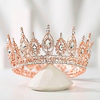 Sweetv Royal Queen Crown Wedding Tiara For Bride Rhinestone Tiaras And Crowns For Women Costume Headpiece For Birthday Cospla