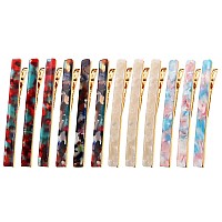 Cobahom 12Pcs Hair Clips Metal Duckbill Clips Leopard Print Hair Clips Teeth Hair Pins Chic Tortoise Shell Hair Barrettes For Wo