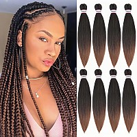 Pre Stretched Braiding Hair18 Inch 8 Packs Ombre Braiding Hair Two Tone Yaki Texture Prestretched Crochet Braids Hair Professi