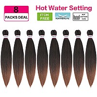 Pre Stretched Braiding Hair18 Inch 8 Packs Ombre Braiding Hair Two Tone Yaki Texture Prestretched Crochet Braids Hair Professi