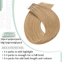 Rich Choices Tape In Hair Extensions Human Hair 40Pcs 100G Balayage Dark Blonde 100 Remy Hair Extensions Real Human Hair Seamle