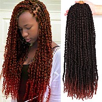 8 Packs Passion Twist Crochet Hair 20 Inch Prelooped Crochet Braids Pretwisted Spring Twist Crochet Hair For Black Women 20 Inc