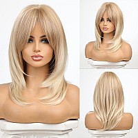 HAIRCUBE Light Blonde Wigs for Women Shoulder Length Natural Curly Wigs for Daily Use Touch Fell Like Real Hair