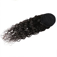 Drawstring Ponytail Extension Human Hair Water Wave Afro Ponytail Natural Black Color Brazilian Virgin Human Hair Ponytail Remy