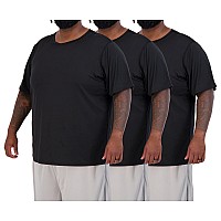 3 Pack: MenAs Big and Tall Tech Stretch Short Sleeve crew Quick Dry Fit T-Shirt Wicking Active Athletic gym Top Size clothes Lounge Sleep Running Essentials Basketball Workout Tee- Set 8, 4X