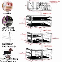 Cq Acrylic Makeup Organizer Skin Care Large Clear Cosmetic Display Cases Stackable Storage Box With 7 Drawers For Vanity Beauty